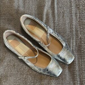 Dolce Vita Reyes Silver foil ballet flats | Silver